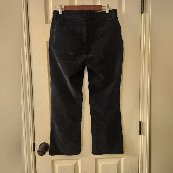 J.Crew Black Billie Demi Boot Crop Corduroy Pants Size 30 - Picture 2 of 11